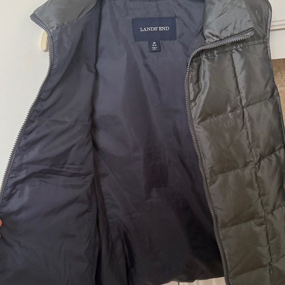 Lands' End Metallic Grey Puffer Vest - Picture 5 of 5